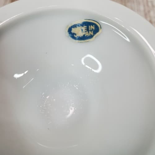 Vintage Song Bird Porcelain Pedestal Coffee Tea Mugs Cups Made in Japan Set of 2 - Thumbnail 7