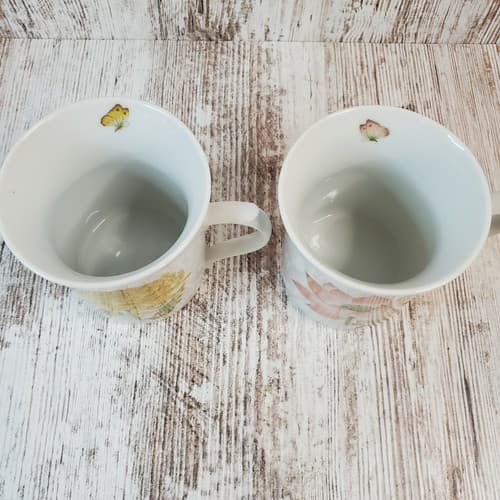 Vintage Takahashi Coffee Tea Mugs Cups Floral Medley San Francisco Japan Set 2 - Thumbnail 4