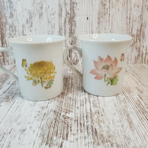 Vintage Takahashi Coffee Tea Mugs Cups Floral Medley San Francisco Japan Set 2 - Thumbnail 6