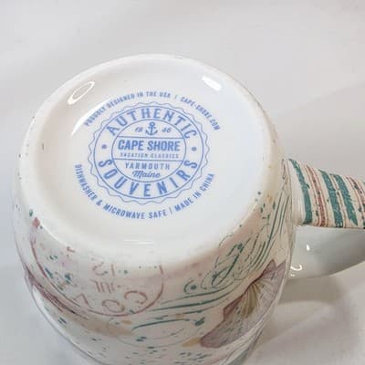 Cape Shore Harbor Coffee Tea Mug Birds St Simon Maine Beach Seaside Souvenir - Thumbnail 9