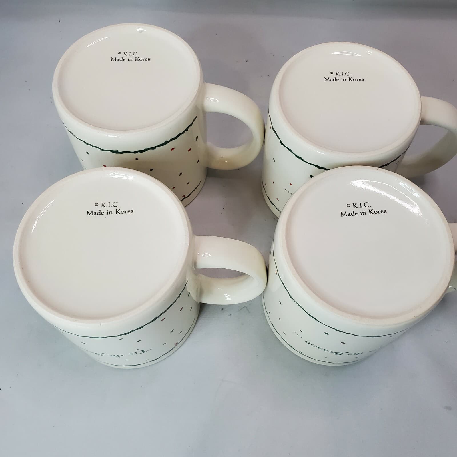 4 K.I.C. Earthenware Christmas Reindeer Tis the Season Coffee Mug Made in Korea - Thumbnail 4
