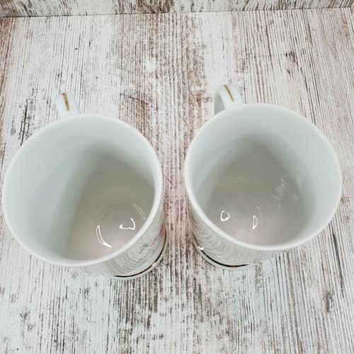 Vintage Song Bird Porcelain Pedestal Coffee Tea Mugs Cups Made in Japan Set of 2 - Thumbnail 10