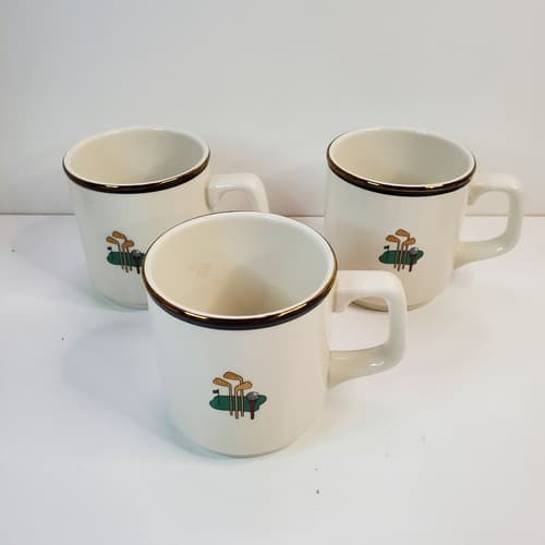 3 Homer Laughlin Seville U.S.A. Stackable Golf Country Club Coffee Tea Cups Mugs - Thumbnail 7