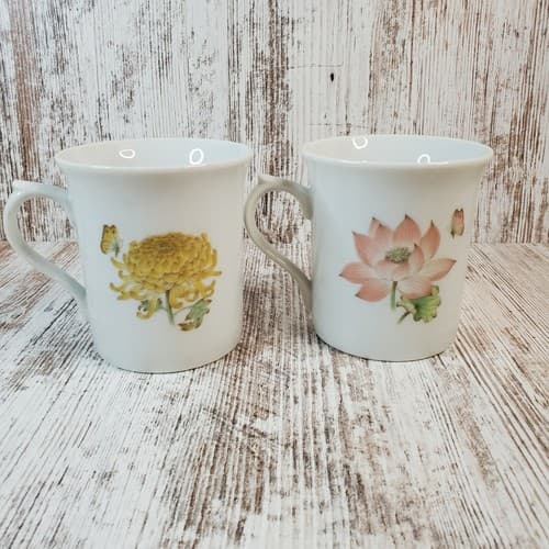 Vintage Takahashi Coffee Tea Mugs Cups Floral Medley San Francisco Japan Set 2 - Thumbnail 7