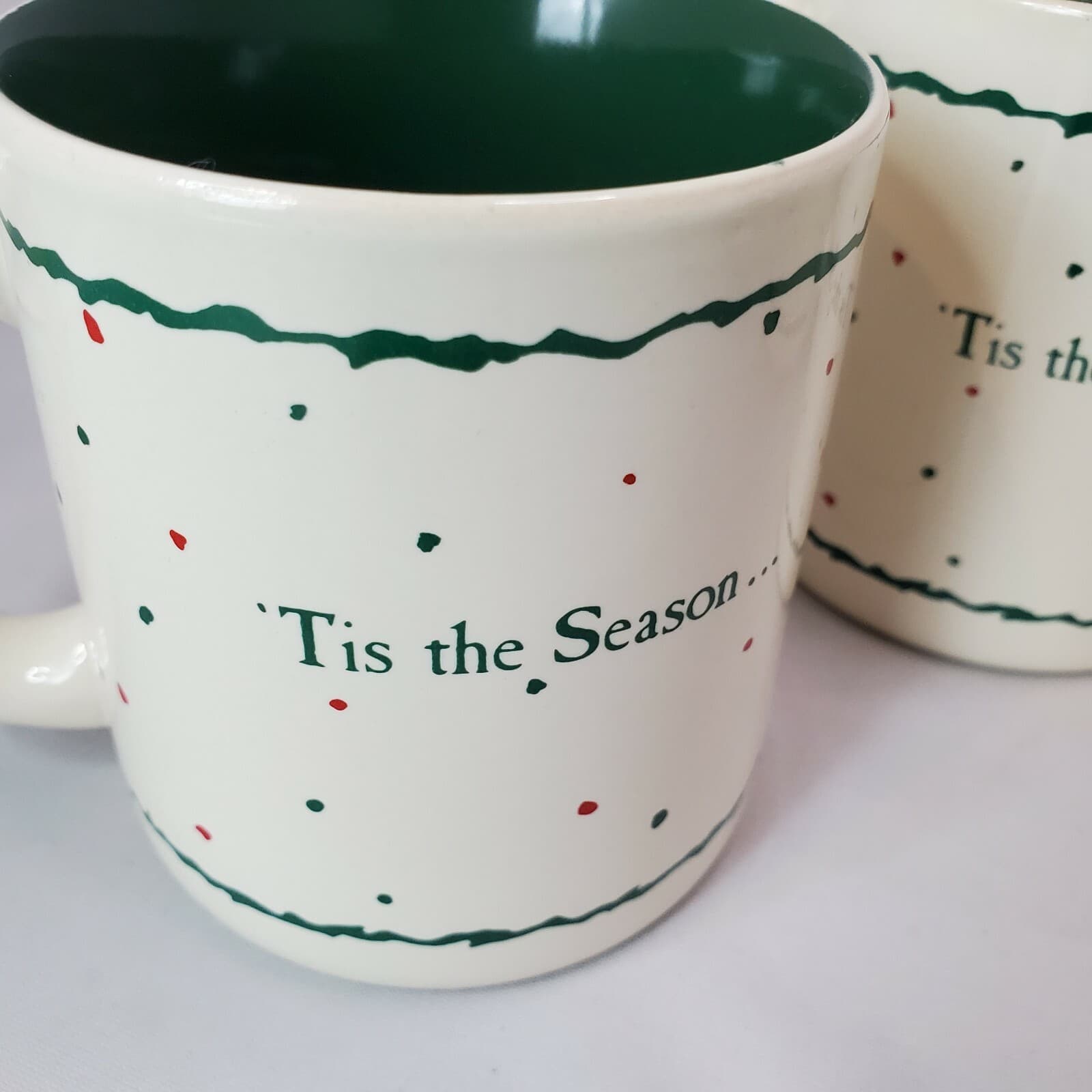 4 K.I.C. Earthenware Christmas Reindeer Tis the Season Coffee Mug Made in Korea - Thumbnail 7