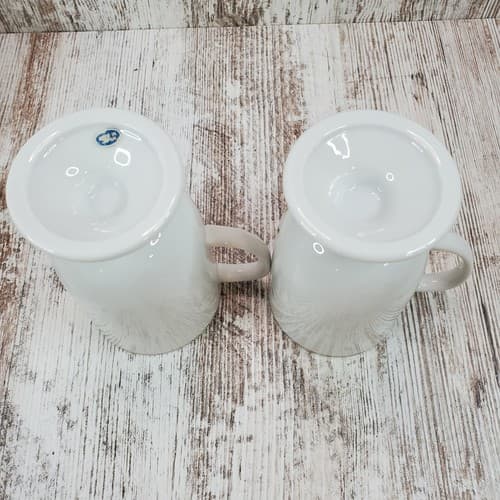 Vintage Song Bird Porcelain Pedestal Coffee Tea Mugs Cups Made in Japan Set of 2 - Thumbnail 8