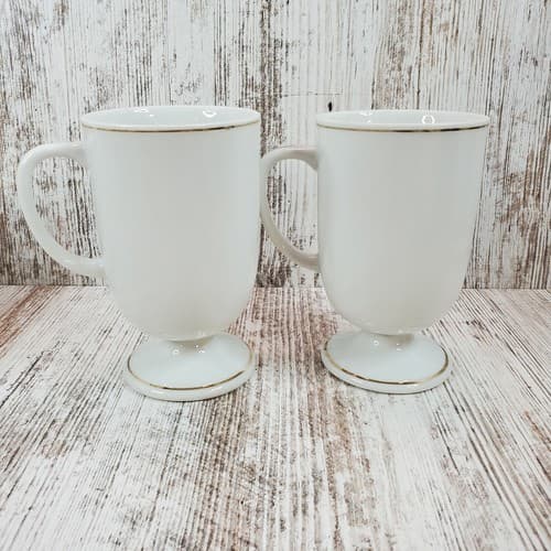 Vintage Song Bird Porcelain Pedestal Coffee Tea Mugs Cups Made in Japan Set of 2 - Thumbnail 5