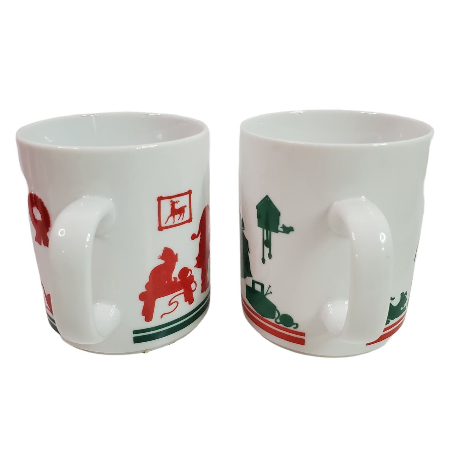 Vintage Avon Santa's Family Christmas Coffee Mugs Cups 1984 Holiday Set of 2 - Thumbnail 6