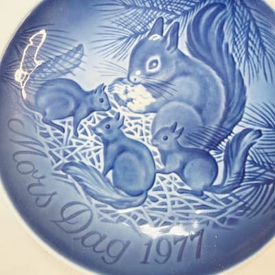 Vintage 1977 Copenhagen Porcelain Mors Dag 6" Plate Mother's Day B & G #9377 - Thumbnail 3