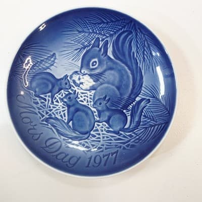 Vintage 1977 Copenhagen Porcelain Mors Dag 6" Plate Mother's Day B & G #9377