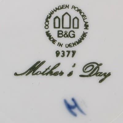 Vintage 1977 Copenhagen Porcelain Mors Dag 6" Plate Mother's Day B & G #9377 - Thumbnail 5