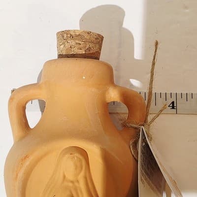 Tura Turizm Virgin Mary Terracotta Holy Water Pot w/ Cork Bottle Ephesians 5.5" - Thumbnail 9