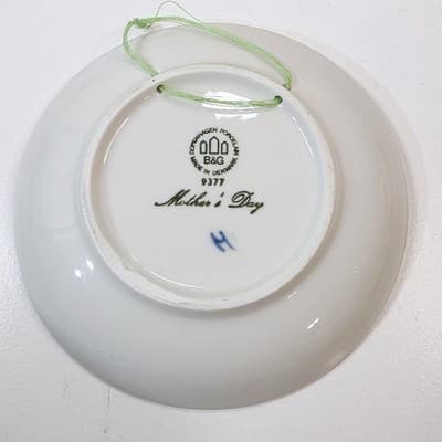 Vintage 1977 Copenhagen Porcelain Mors Dag 6" Plate Mother's Day B & G #9377 - Thumbnail 4