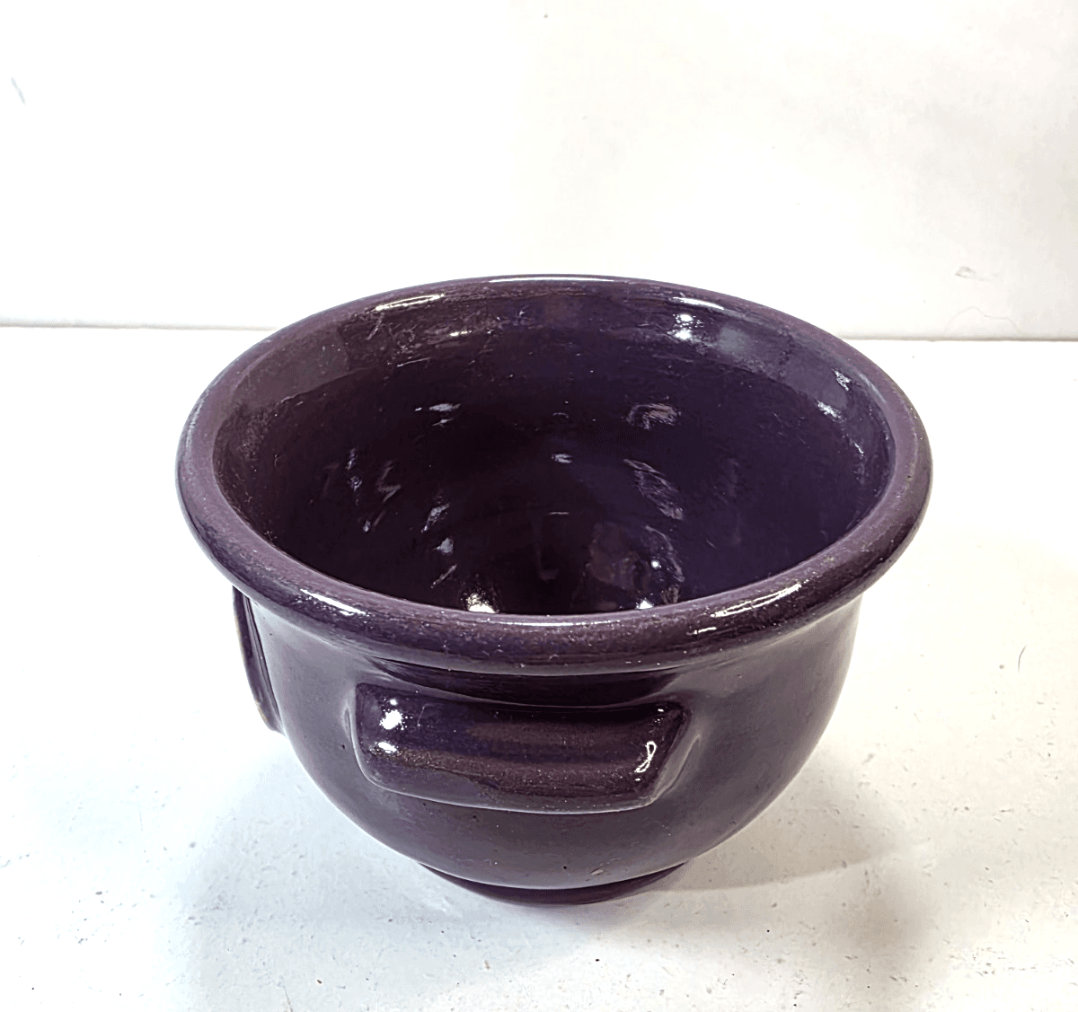 Deneen Pottery Egg Harbor Cafe 1985 Purple Soup Cauldron Hand Thrown USA 2014 - Thumbnail 4