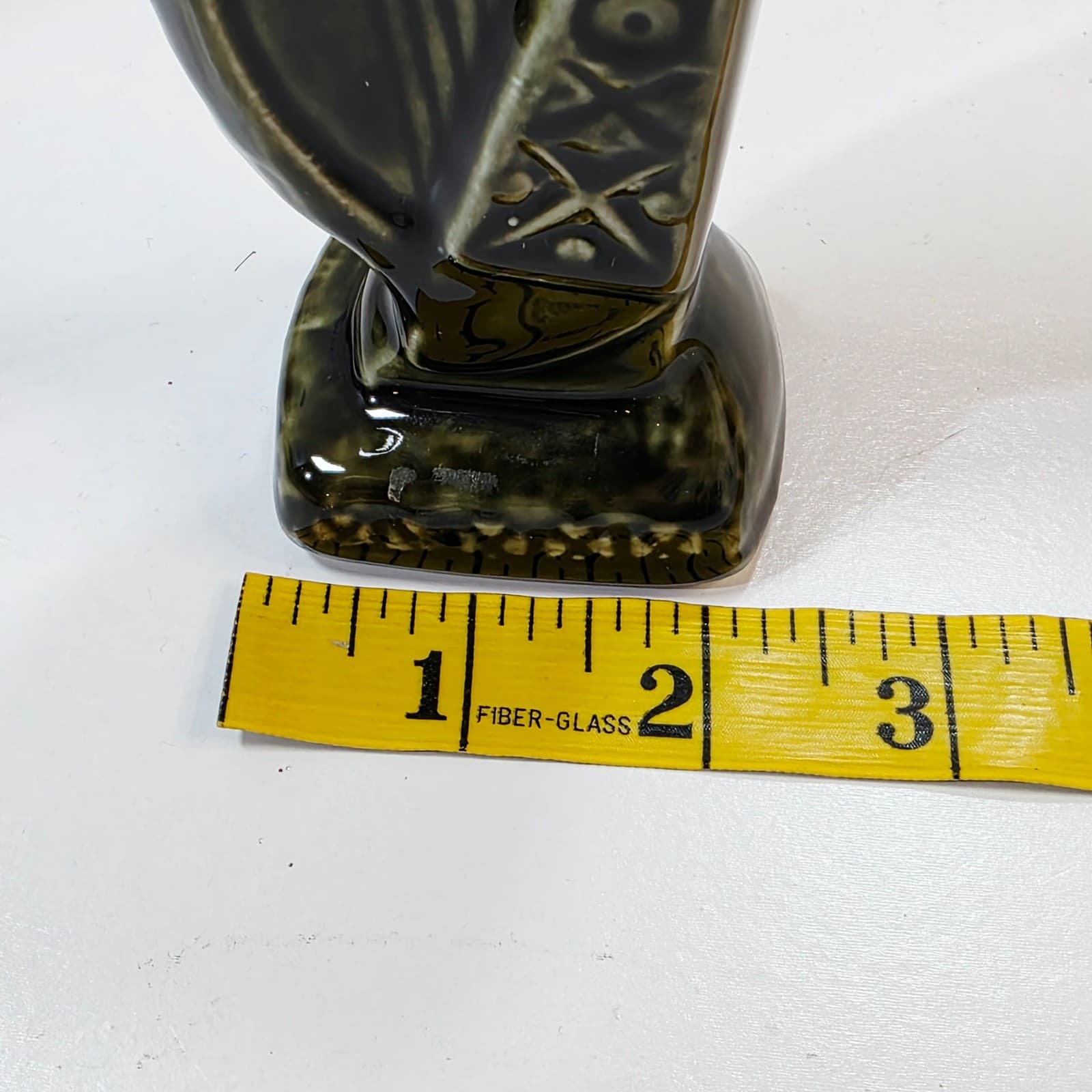 Vintage Green Glazed Ireland Ceramic Small Harp Vase Marked Made In Ireland 5" - Thumbnail 8
