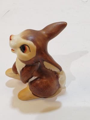 Vintage Miniature Figurine Disney THUMPER Bambi's Brown Bunny Rabbit Figure - Thumbnail 2