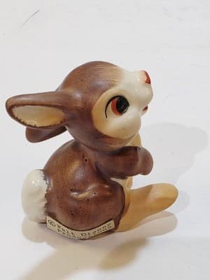 Vintage Miniature Figurine Disney THUMPER Bambi's Brown Bunny Rabbit Figure - Thumbnail 4