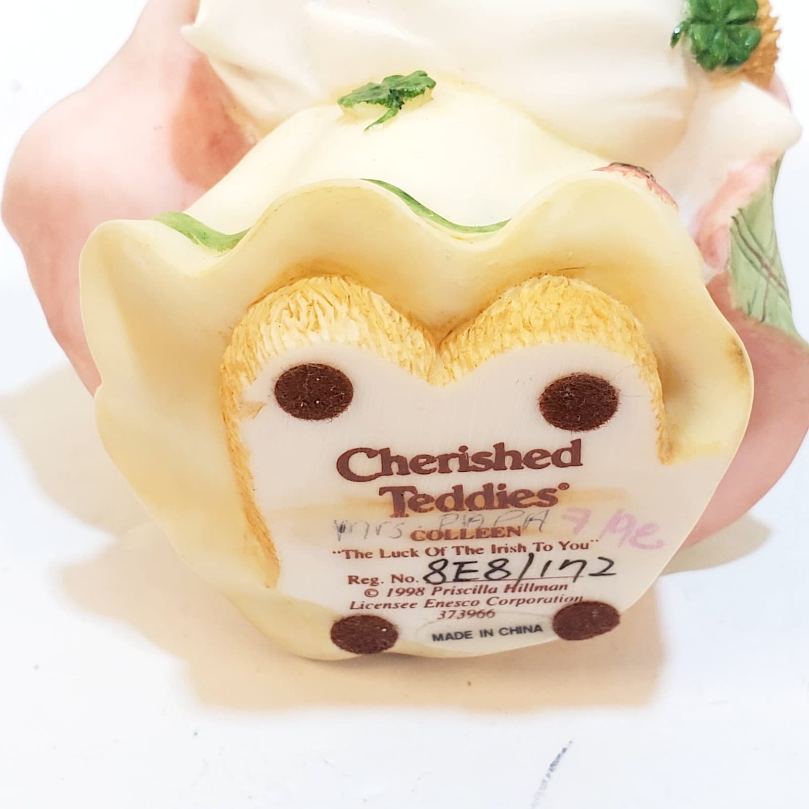 Vintage 1998 Cherished Teddies COLLEEN Luck of The Irish Figurine #373966 - Thumbnail 5