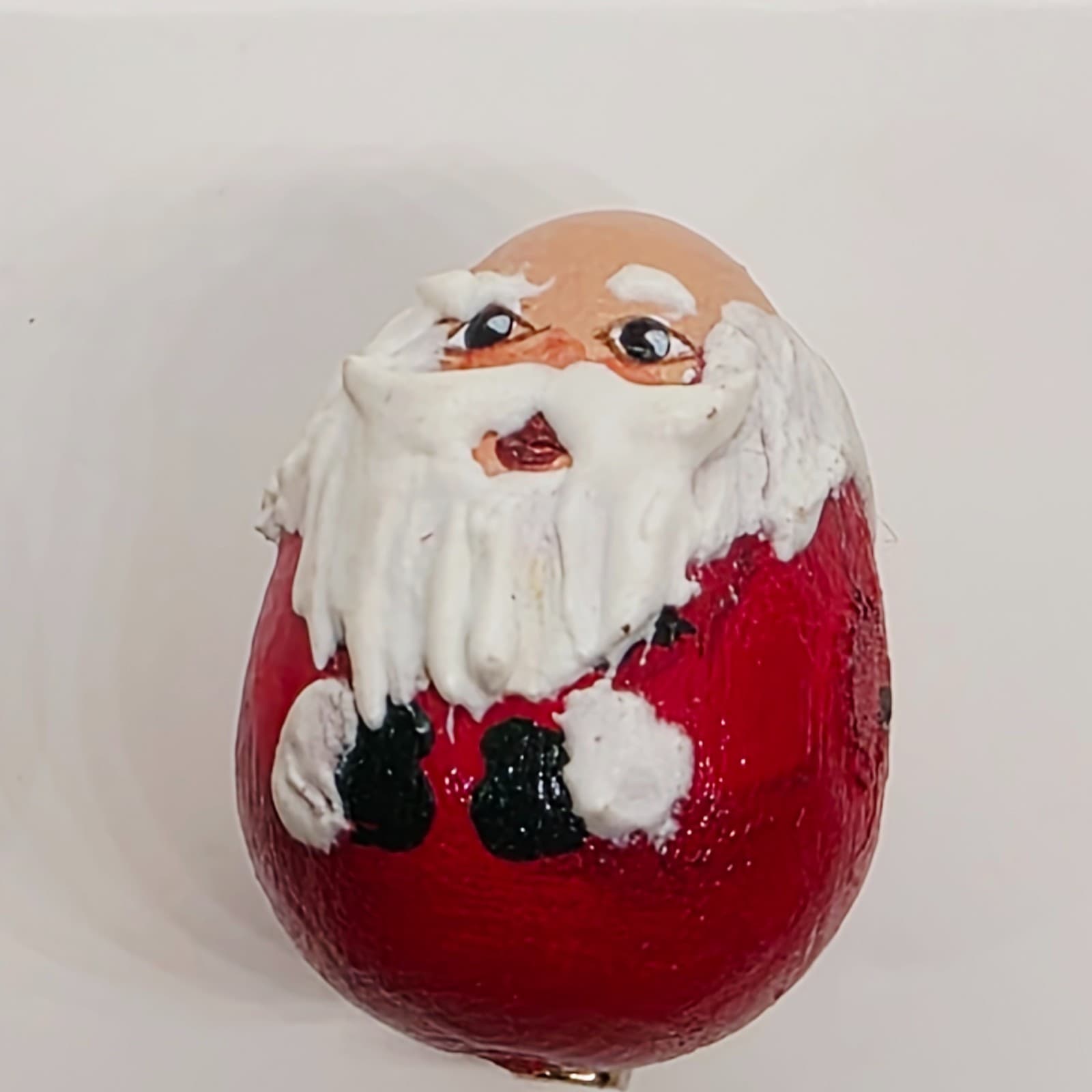 Vtg 1996 Roly Poly Santa Mrs Claus Christmas Hand Painted Folk Art Wood Pins - Thumbnail 2