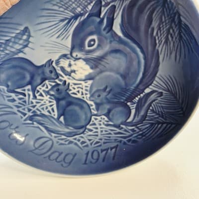 Vintage 1977 Copenhagen Porcelain Mors Dag 6" Plate Mother's Day B & G #9377 - Thumbnail 2