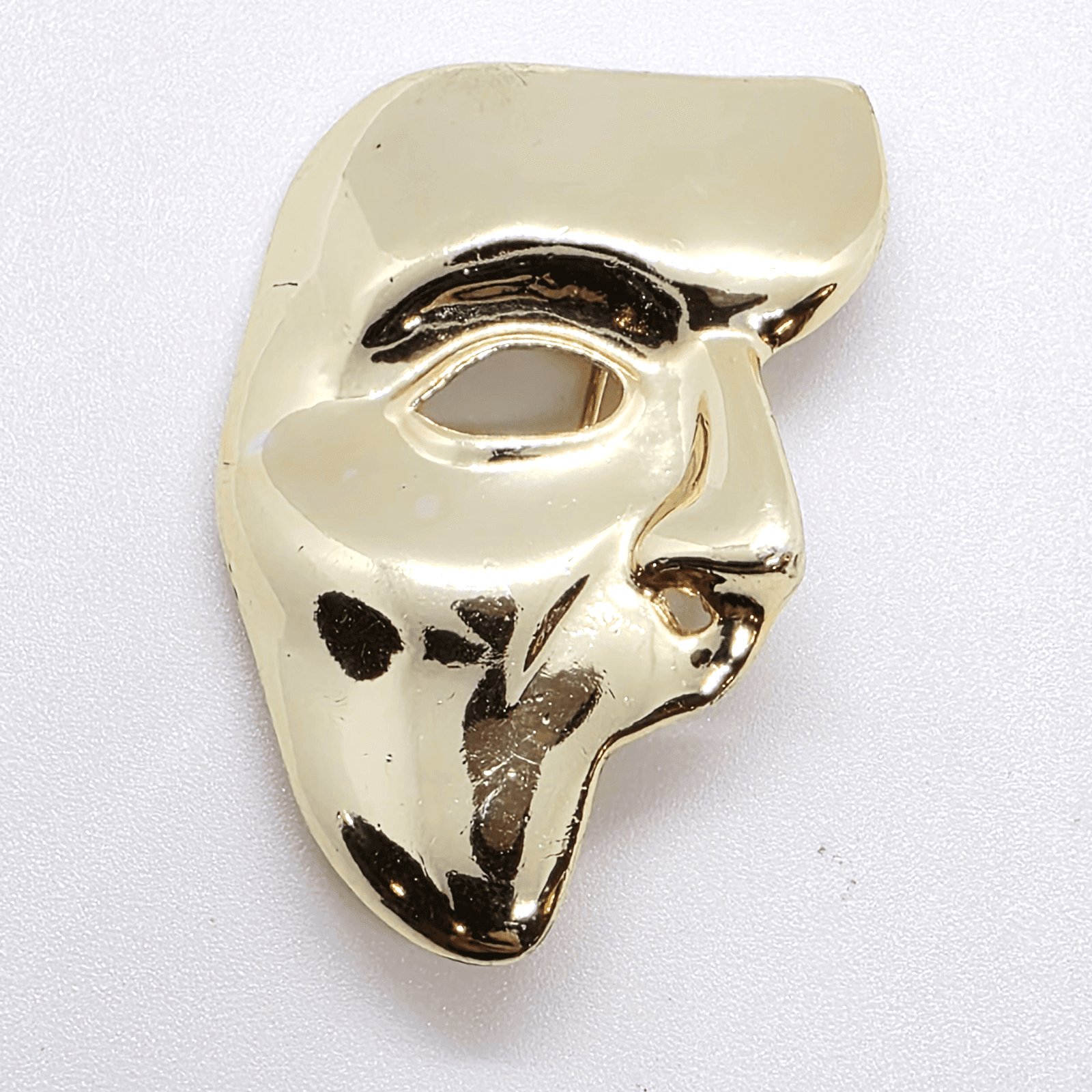 Vintage Gold Tone Phantom Half Face Mask Theater Fashion Brooch Pin