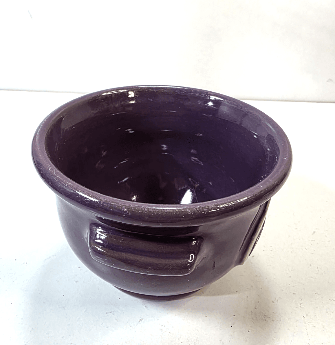 Deneen Pottery Egg Harbor Cafe 1985 Purple Soup Cauldron Hand Thrown USA 2014 - Thumbnail 6