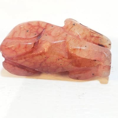 Vintage Miniature Hand Carved Pink Stone Mouse Animal Rodent Figurine 1.25 inch - Thumbnail 6