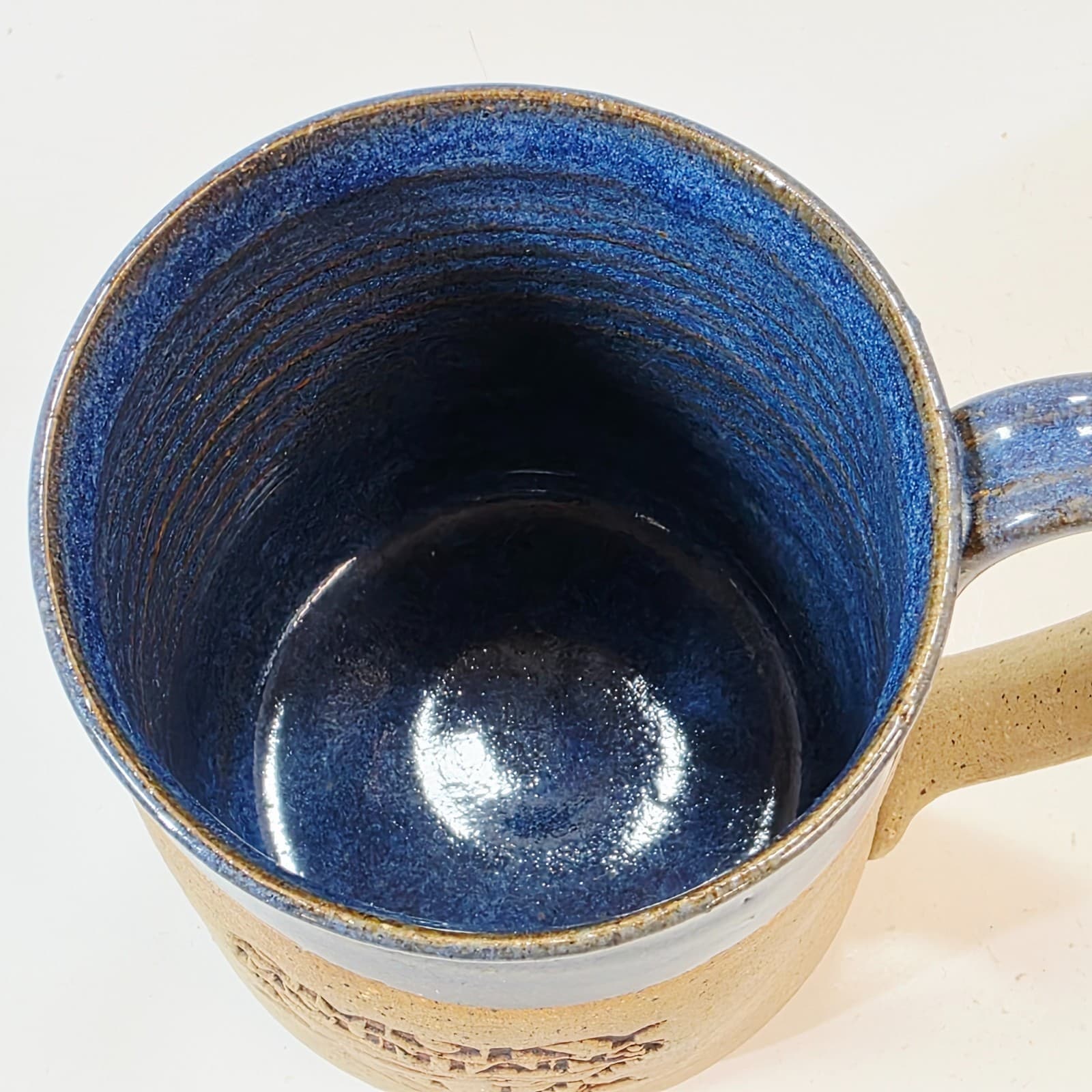 Studio Pottery Handcrafted Glazed Mug Smoky Mountain Emblem Signed D Howard - Thumbnail 5