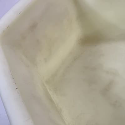 Vtg Fenton Uranium Vaseline Satin Custard Glass Hexagon Floral Footed Planter - Thumbnail 13