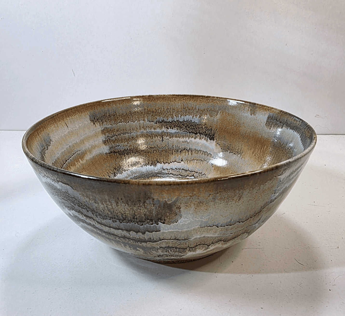 Vtg Ross Spangler Agate Glaze Swirl Ceramic Bowl California Studio Art Pottery - Thumbnail 6