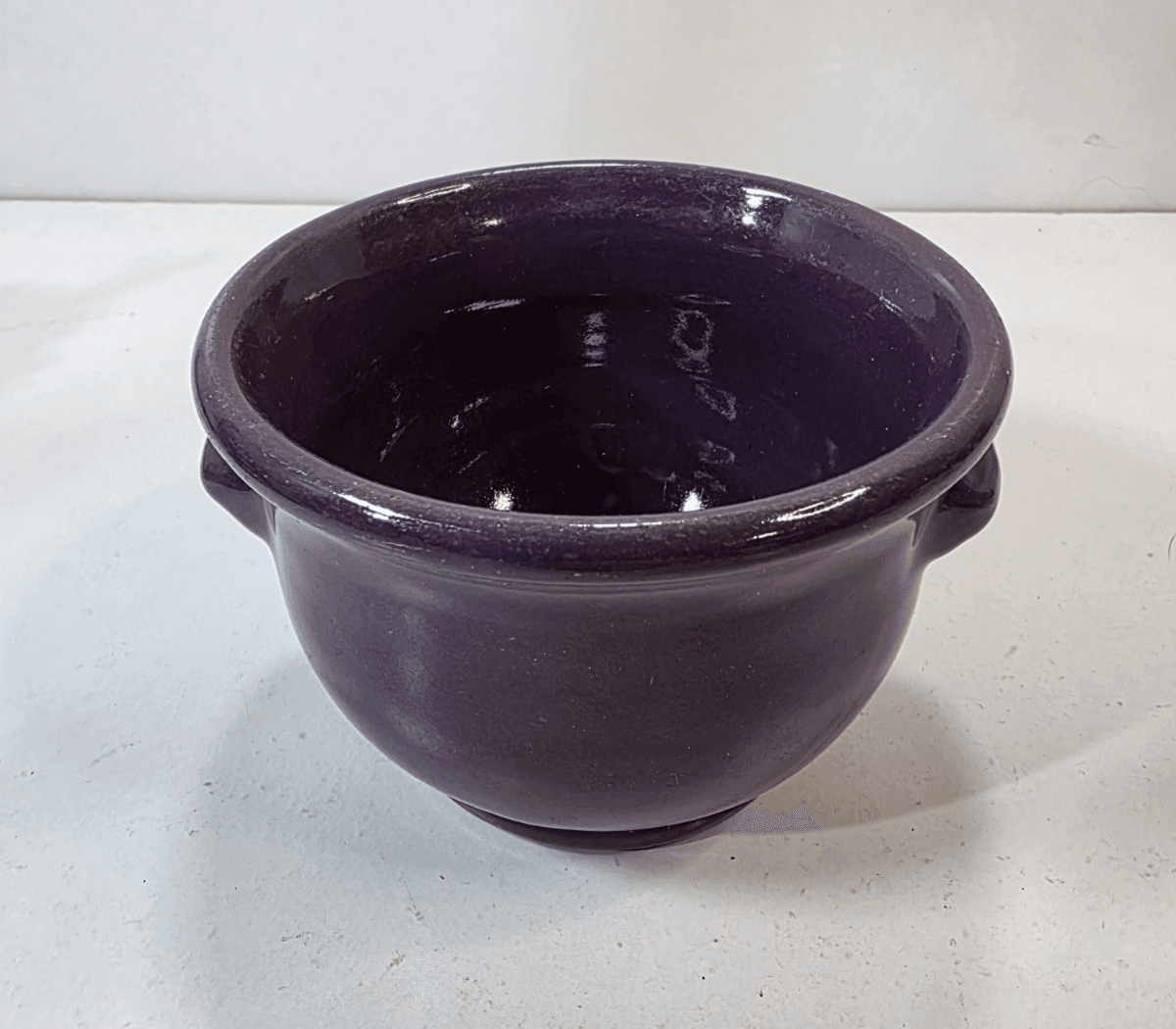 Deneen Pottery Egg Harbor Cafe 1985 Purple Soup Cauldron Hand Thrown USA 2014 - Thumbnail 5