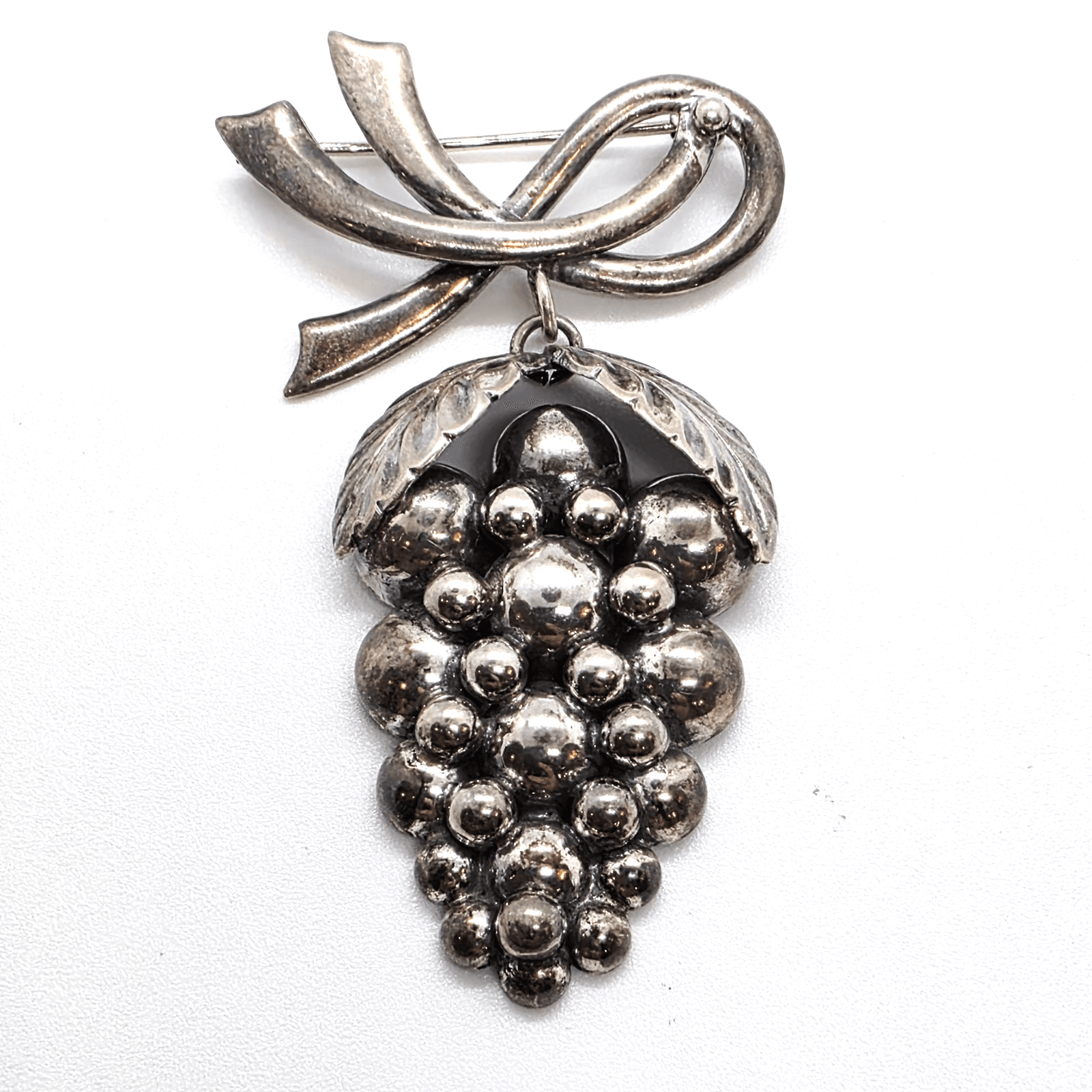 Vintage Hermann Siersbol Denmark .925 Sterling Silver Brooch Pin Grapes Cluster