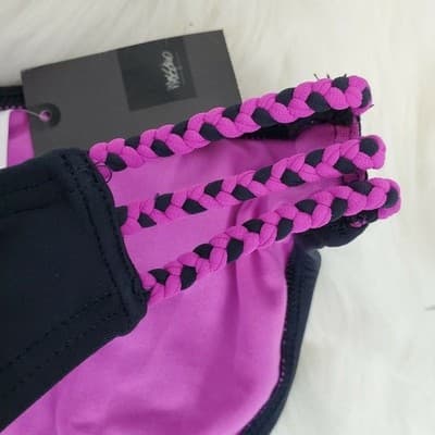Mossimo Pink/Slate Bikini Swim Bottom Size Small Braided Side Cut-Out Detail - Thumbnail 2