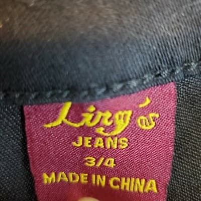 Ling Junior Fashion Jeans Black Damaged Ribbon Cut Destroyed Skinny Size 3/4 - Thumbnail 6