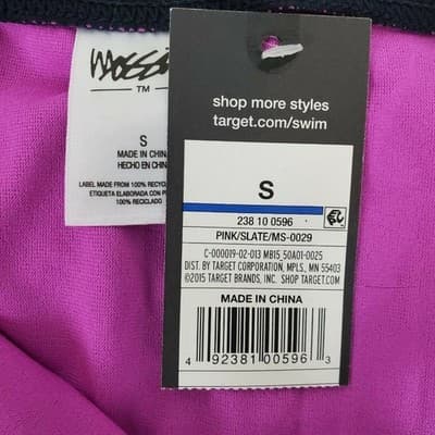 Mossimo Pink/Slate Bikini Swim Bottom Size Small Braided Side Cut-Out Detail - Thumbnail 4