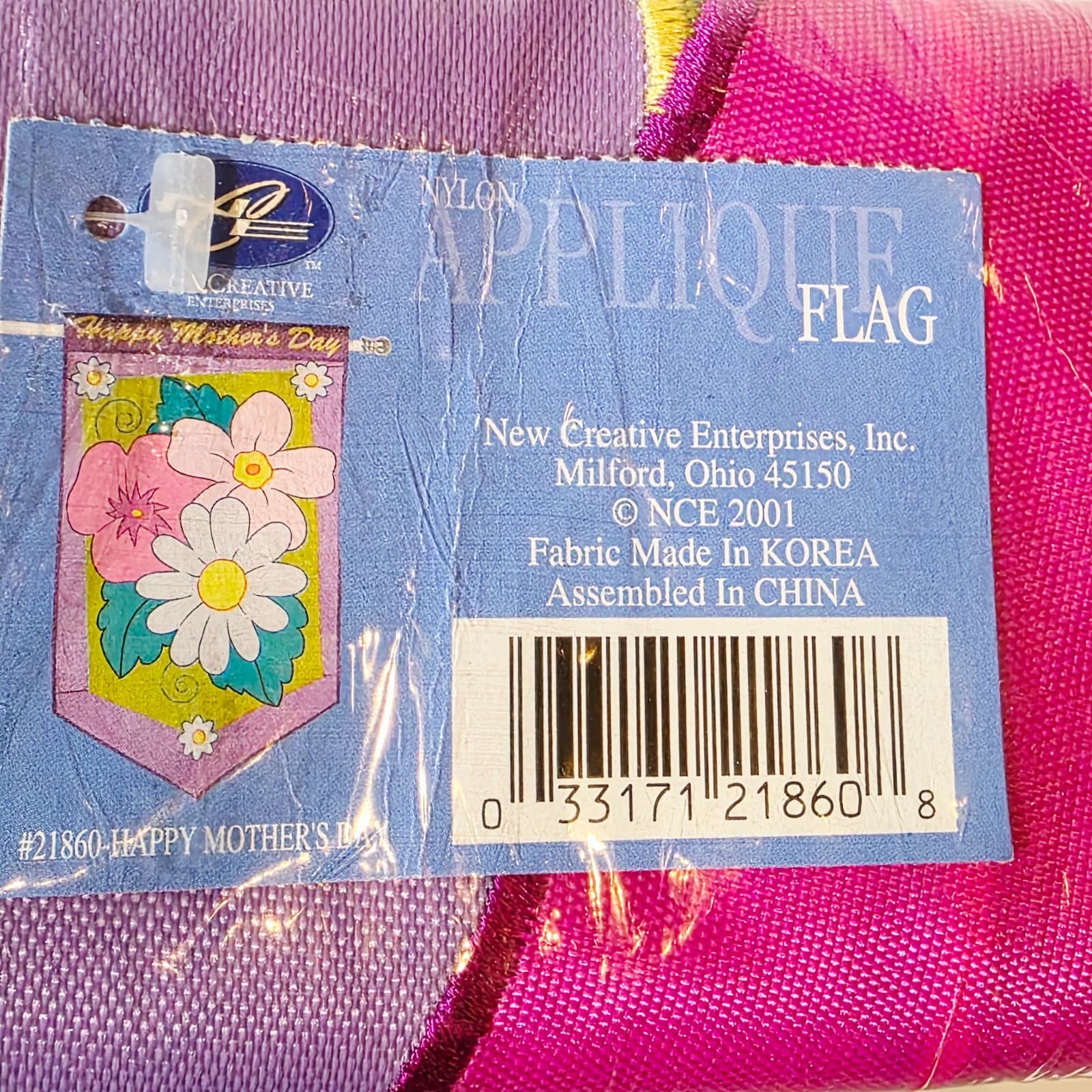Vintage 2001 Happy Mothers Day Decorative Outdoor Nylon Flag 28” X 44” NOS - Thumbnail 9