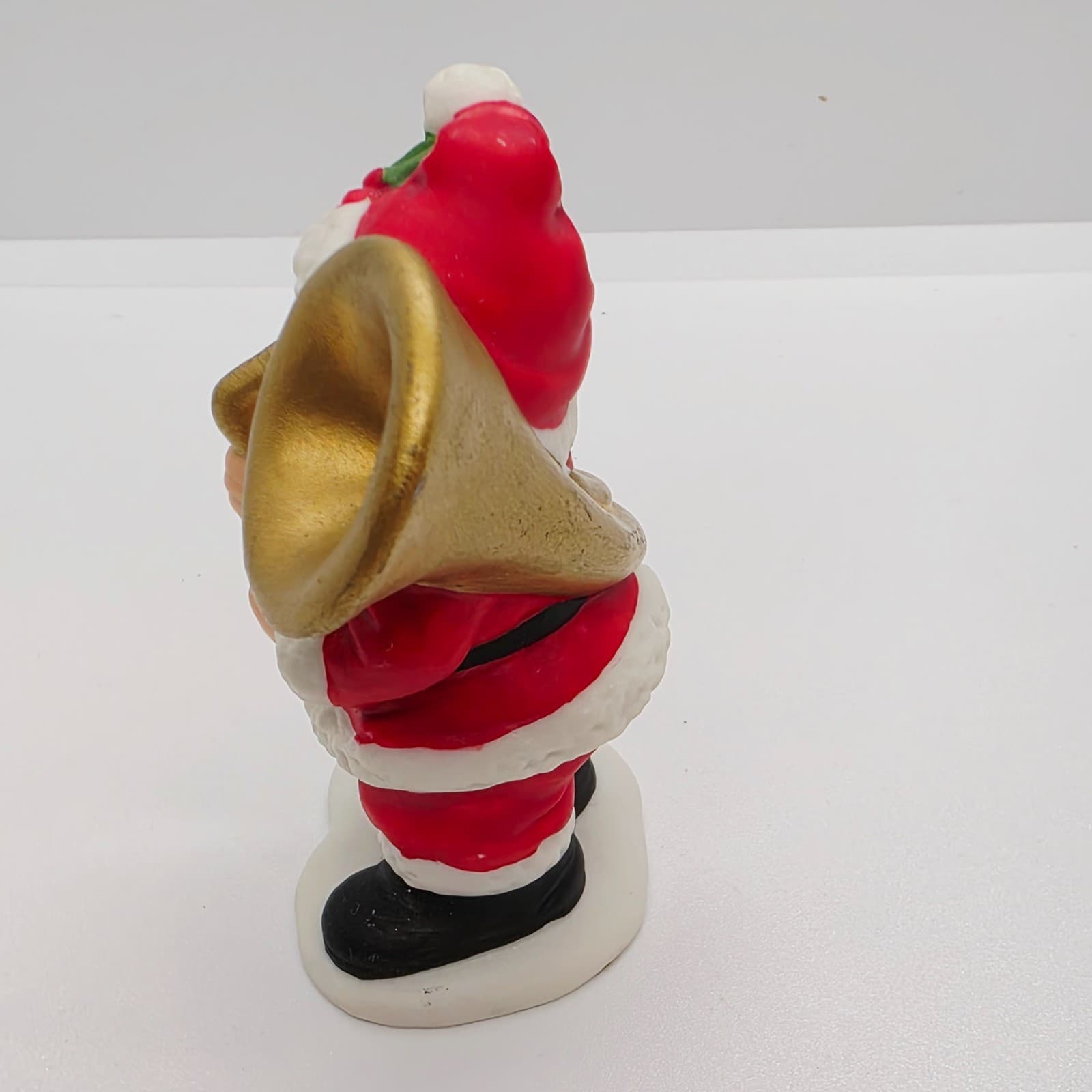 Vintage 1990 LEFTON Colonial Village Santa w/ Tuba Christmas Figurine #07921 - Thumbnail 4