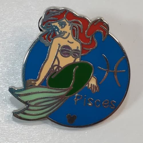 DLR/WDW Hidden Mickey Series Zodiac Collection Pisces Ariel Trading Pin 12 of 12