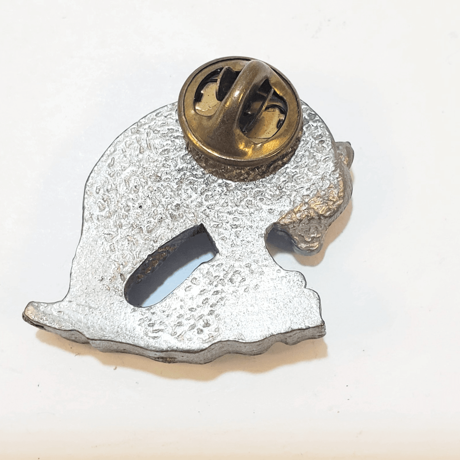 Vintage Pewter Tone Textured Metal Bear Animal Tack Lapel Cap Pin Nature - Thumbnail 2