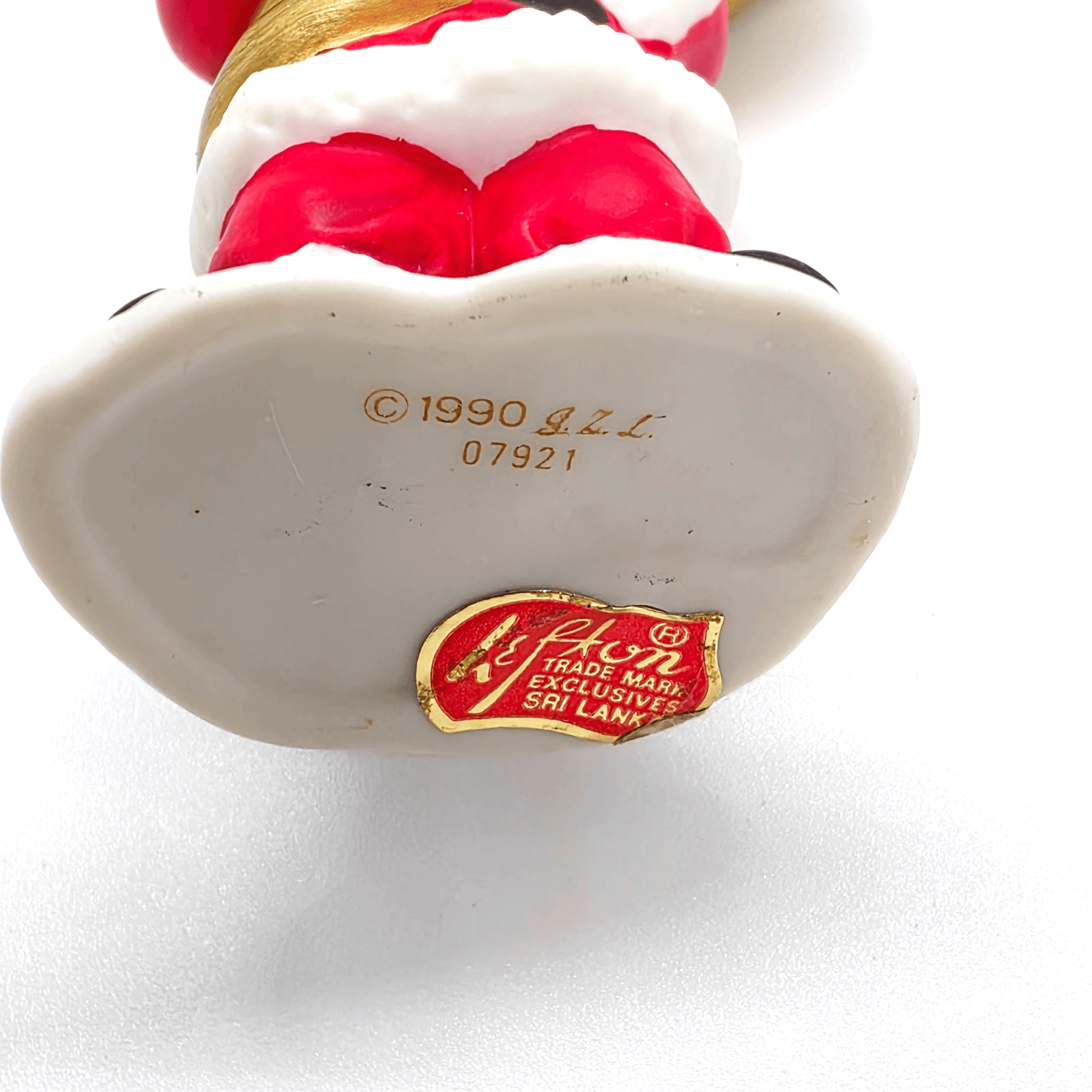 Vintage 1990 LEFTON Colonial Village Santa w/ Tuba Christmas Figurine #07921 - Thumbnail 5