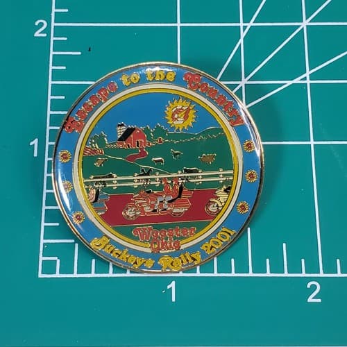 Vtg 2001 Buckeye Rally Wooster Ohio Escape to the Country Lapel Pin Collectible - Thumbnail 3