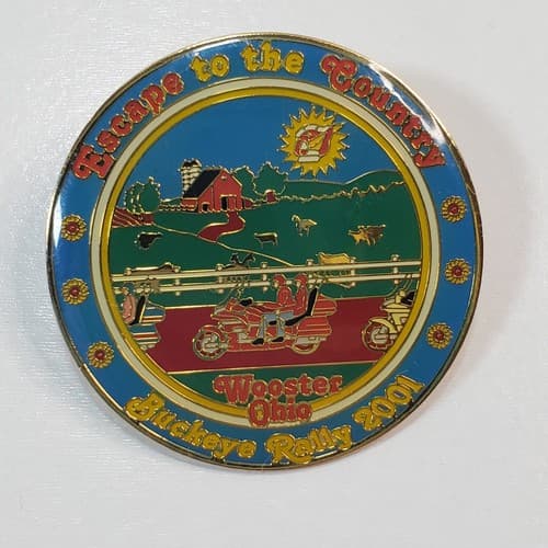 Vtg 2001 Buckeye Rally Wooster Ohio Escape to the Country Lapel Pin Collectible