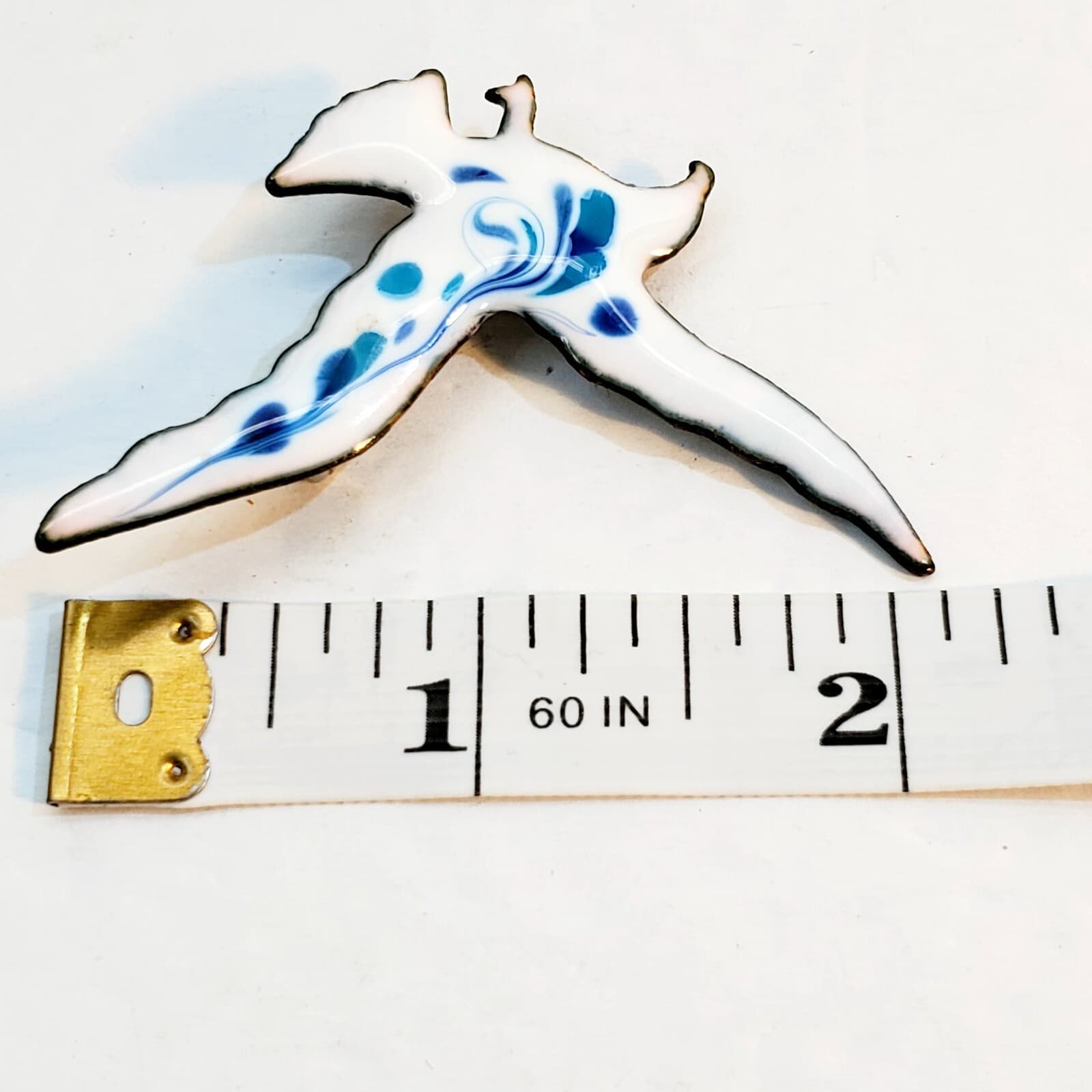 Vintage Enamel Over Copper Flying Seagull Brooch Pin Bird Nautical Beach Ocean - Thumbnail 3