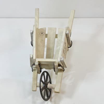Vintage 2003 Boyds Bears And Friends Wood & Metal Wheelbarrow 8" long - Thumbnail 2