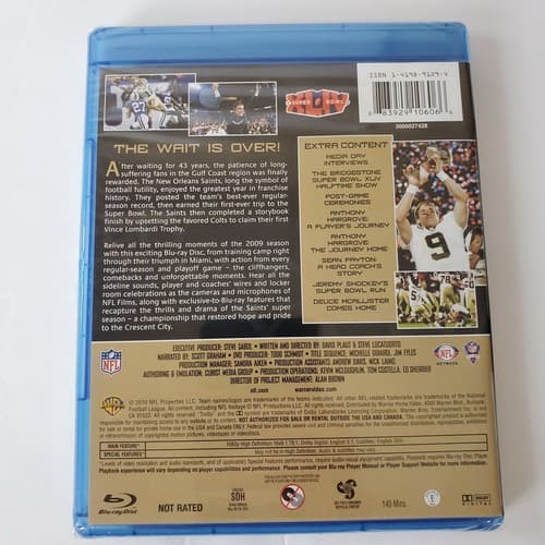 NFL: Super Bowl XLIV Champions - New Orleans Saints NEW! Blu-ray Colts DVD Gift - Thumbnail 2
