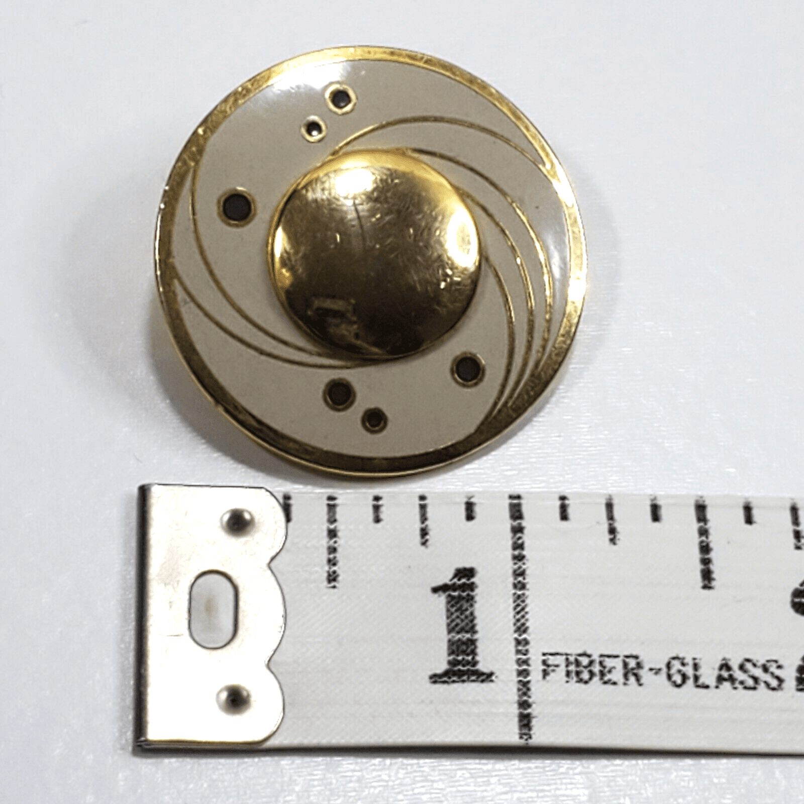 Vintage Art Deco Isle of Skye Signed Gold Tone White Enamel Celestial Earrings - Thumbnail 7