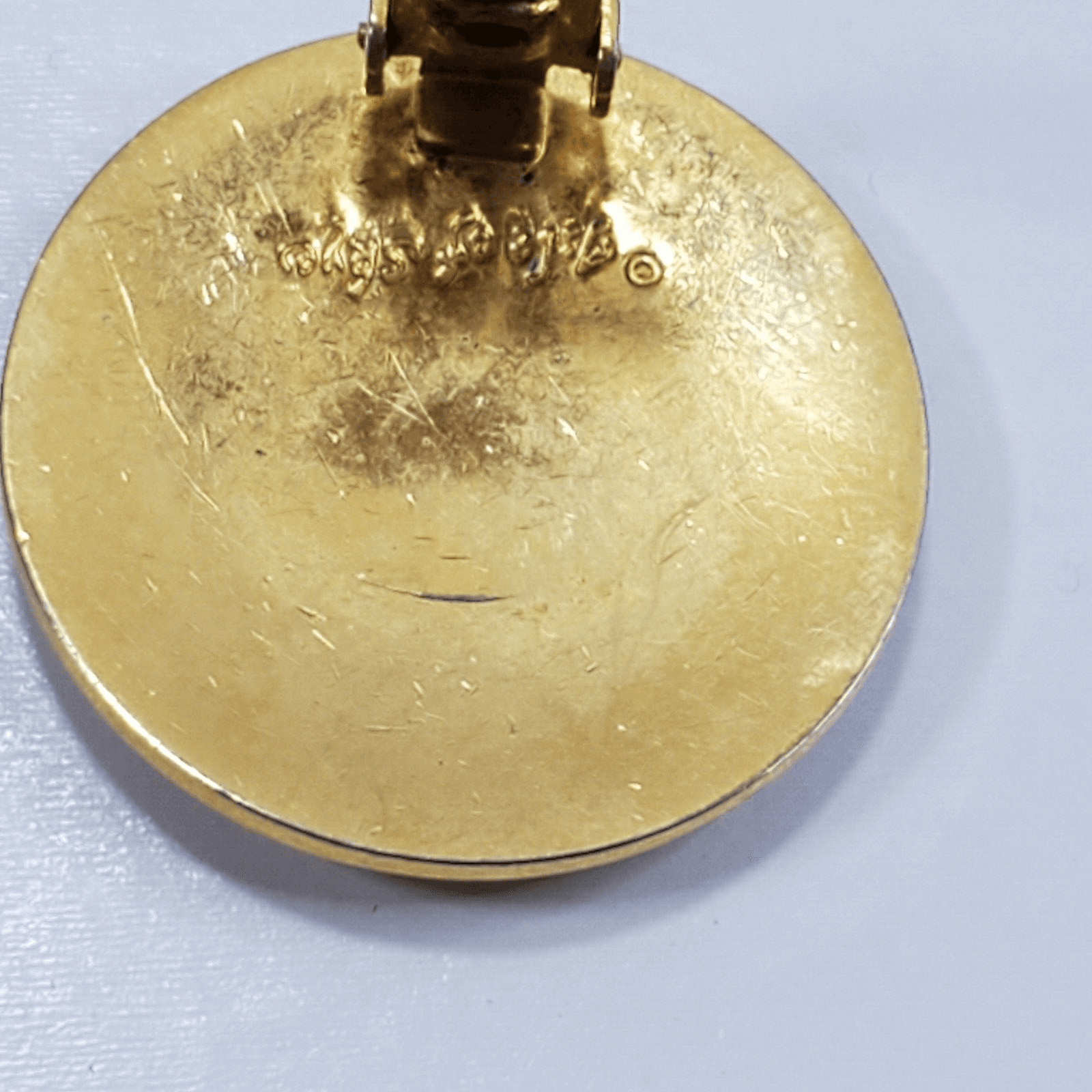 Vintage Art Deco Isle of Skye Signed Gold Tone White Enamel Celestial Earrings - Thumbnail 6