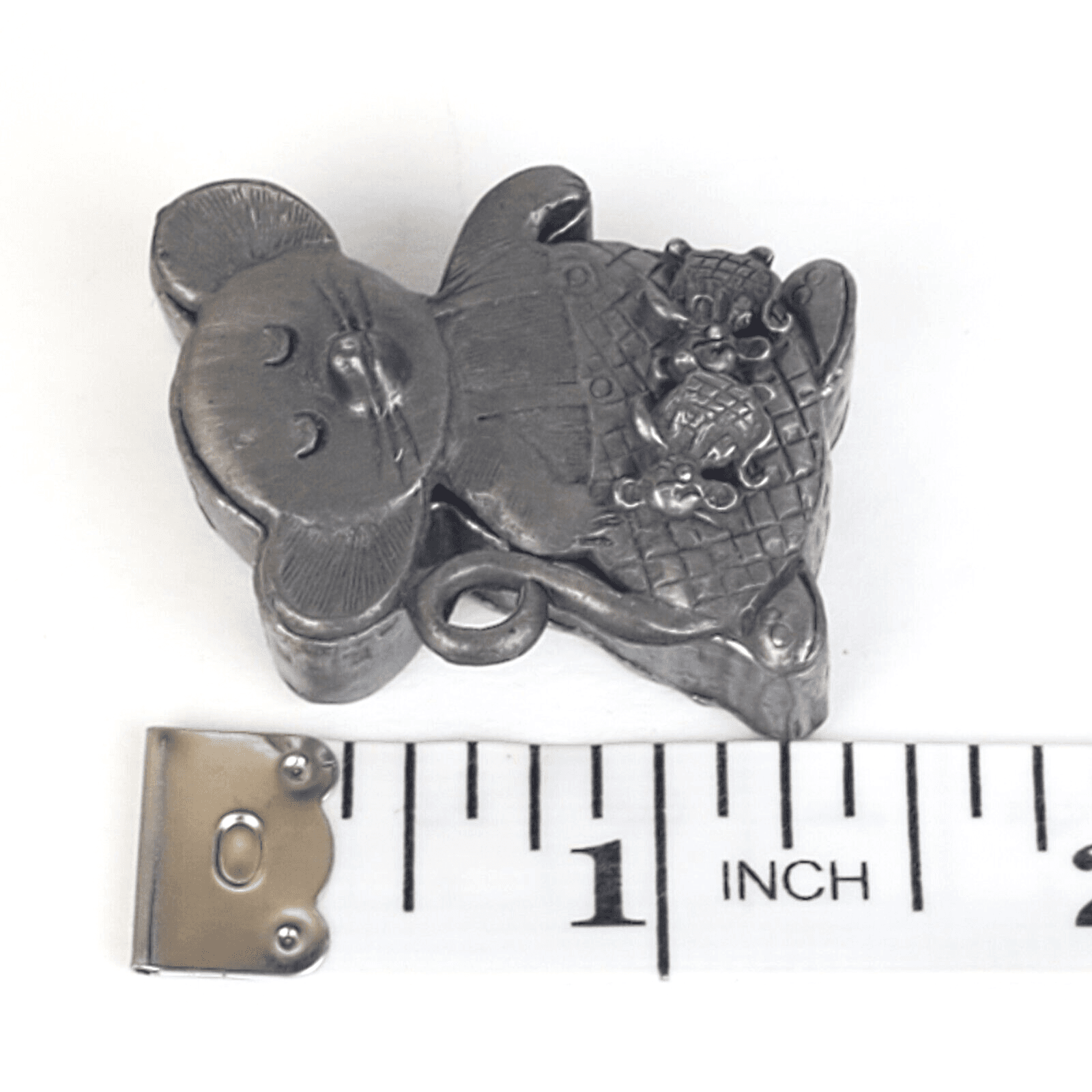 Vintage Torino Pewter Mouse Mice Necklace Charm Brooch Earrings & Trinket Box - Thumbnail 7