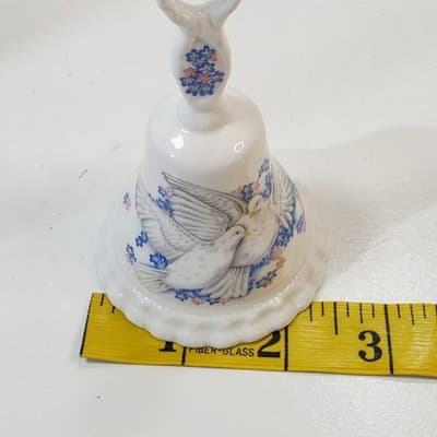 Vintage Staffordshire Fine Bone China Elizabethan Bell Doves Blue Flowers - Thumbnail 8