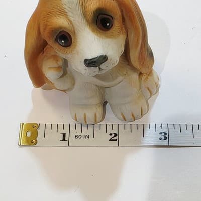 Vtg Pair Of HOMCO Big Eyed Long Eared Brown Puppy Beagle Ceramic Figurines #1407 - Thumbnail 8